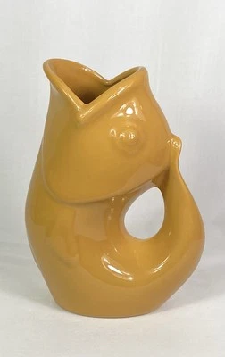2006 Gurgle Pot Mustard Gurgle Pitcher 9 1/2" - 42 Ounces - Perfect! - Image 1 of 4