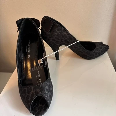 Hollywould Grace черный котенок каблуки кружева заглянуть носок женщин размер 9 2000 Y2K новый - Изображение 1 из 4