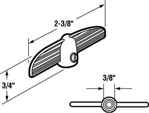 Prime-Line 17243-2-W White Zinc Operator Crank Handle 3/8 Dia. in. for Universal - Picture 1 of 1
