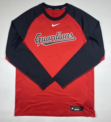 Nike Authentic Collection Cleveland Guardians Long Sleeve Raglan Shirt XL New - Image 1 of 3