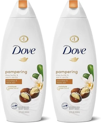 2 Pack Dove Body Wash for Dry Skin Shea Butter with Warm Vanilla 24 oz - Image 1 of 4