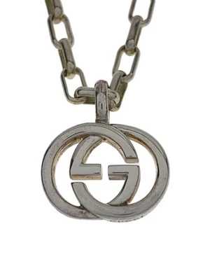 Collar GUCCI Chain ha oscurecido entrelazado GG SV925 SLV con parte superior para hombre Foto 1 de 4