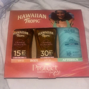 Hawaiian Tropic, SUN OIL SET  200ml SPF15/30 & 180ml After Sun NEW Holiday GIFT. - Picture 1 of 2