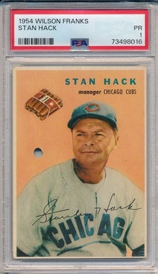 1954 WILSON FRANKS - STAN HACK - PSA 1 PR (SVSC) NEWLY GRADED! - Image 1 of 2