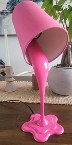 LumiSource Woopsy Pink Table Lamp Paint Spill Retro Pop Art MCM Plastic - Picture 1 of 5