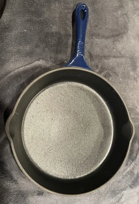 Cooks Essentials Cast Iron Enamel Teal Blue Cooking Frying Pan Skillet 10" New - Image 1 of 4