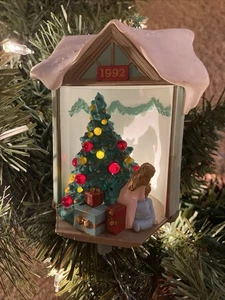 Vintage 1992 Hallmark Keepsake Magic Light Look! It's Santa Ornament Donna Lee - Imagen 1 de 12