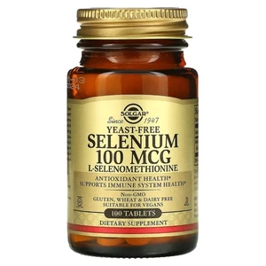 Selenio Solgar, sin levadura, 100 mcg, 100 comprimidos - Imagen 1 de 2