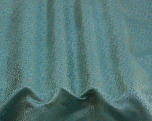 Gold/Blue Silk/Metallic Brocade Jacquard Fabric, 44" Wide, By The Yard (JD-391C) - Picture 1 of 2
