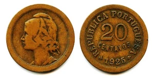 PORTUGAL 1925 20 CENTAVOS MÜNZE - Bild 1 von 1
