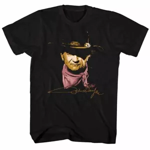 John Wayne Photo Signature Men's T Shirt Cowboy Vintage American Legend Western - Picture 1 of 5