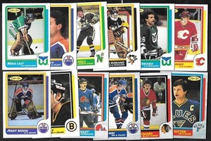 1986-87 OPC 86-87 O PEE CHEE NHL HOCKEY CARD 133-264 & BOX BOTTOM A-P SEE LIST