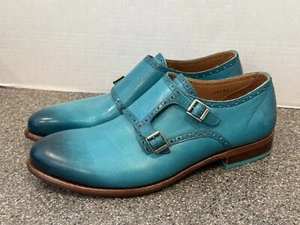 John Fluevog Northampton Wotton Hand Painted Monkstrap Dress Shoes Mens 10.5 EUC - Picture 1 of 21