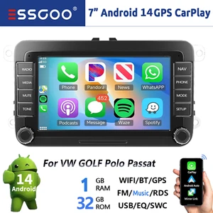 Car Stereo Radio For VW GOLF MK6 MK5 Polo Seat 7in Apple Carplay Android 14 GPS - Picture 1 of 15