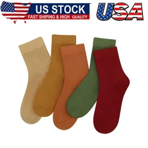 Women Thin Viscose Bamboo Socks Crew Lightweight Above Ankle Casual Dress Socks - Picture 1 of 7