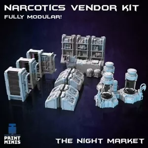 Narcotics Store Vendor Medical Meds Space Scifi Futuristic Scatter Terrain Scene - Imagen 1 de 9