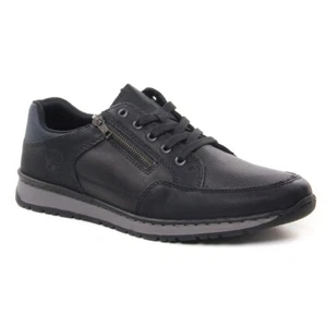 Rieker B5130-00 Men's Black Leather Lace/Zip Casual Shoes Size Uk 6.5 Eu 40 - Picture 1 of 7