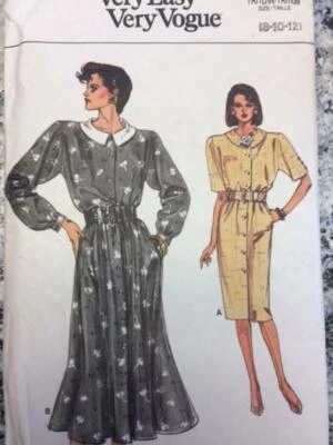 1986 Vogue DRESSES, sizes 8 10 12, uncut sewing pattern - Image 1 of 2
