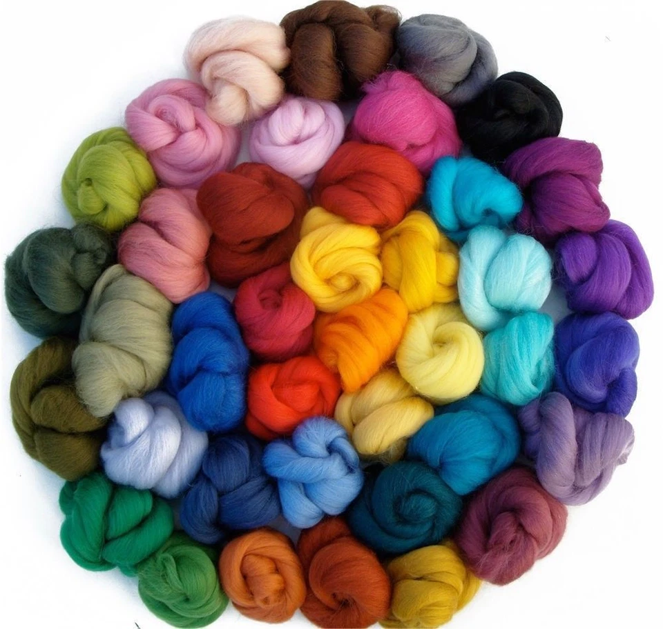 FILZWOLLE KAMMZUG Merino Trockenfilzen Nassfilzen Farbwahl 51 Fb. Märchenwolle - Bild 1 von 1