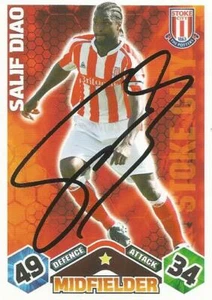 SALIF DIAO SIGNED STOKE 2009/2010 MATCH ATTAX TRADING CARD+COA - Picture 1 of 1