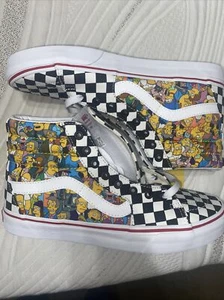 Vans The Simpsons Mens Sk8-Hi Simpsons Character Collage Size 9 One Of A Kind - Picture 1 of 11