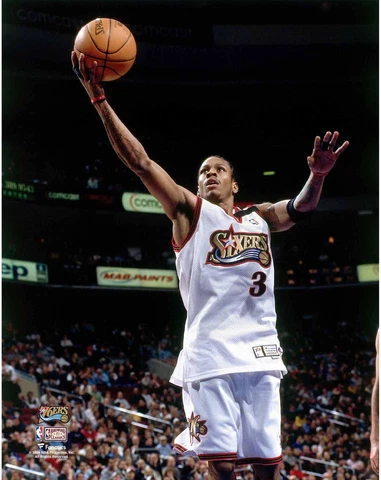 Allen Iverson Philadelphia 76ers Unsigned 1999-00 Finger Roll Layup Photo Cover