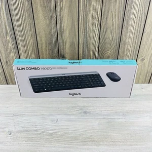 Logitech MK470 Slim Wireless Graphite Compact USB KEYBOARD & MOUSE Combo New - Picture 1 of 20