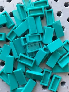 Lego Bluish Bright Green Flat Tiles 1x2 Smooth Finishing Buildings  Floor Grey - Picture 1 of 2