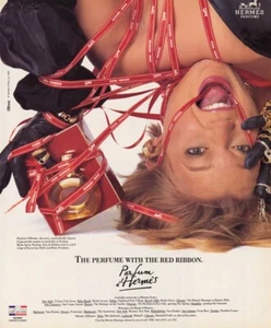 1989 Hermes with the red ribbon parfum perfume 1-page MAGAZINE AD - Picture 1 of 1