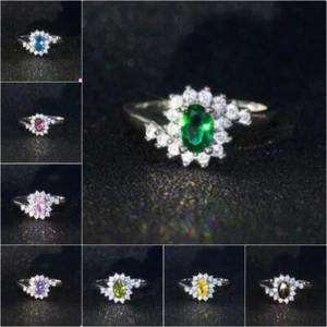 Rings Jewelry Size 5-12 Cubic Zirconia Creative Blue Zircon Fashion - Bild 1 von 18