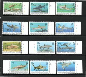 BIOT MNH 1994 SG155-166 SHARKS - Picture 1 of 1