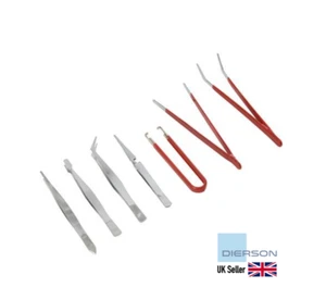 Pinzette Pinzette 7-teilig Profi Kohlenstoffstahl Schmuck Uhr Uhr Set - Bild 1 von 1