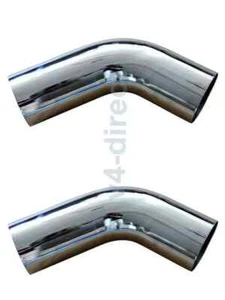 PAIR 5" OD/OD Chrome Elbow Pipe For Peterbilt 379 Truck Tube Tailpipe 56 Degree - Picture 1 of 4