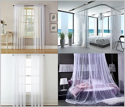 NEW 2 Large White Lace Panels 110"x98" (280cmX250cm) Curtain for Windows / Beds - Image 1 of 4