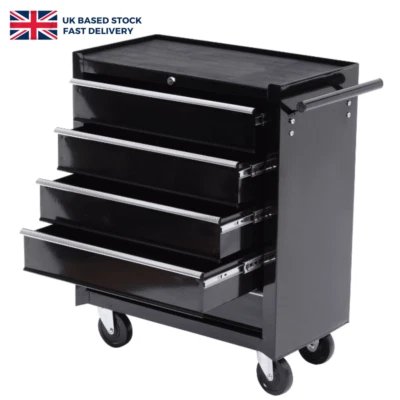 5 Drawers Rolling Steel Tool Storage Cabinet Roller Metal Tools Chest Garage UK - Image 1 of 4