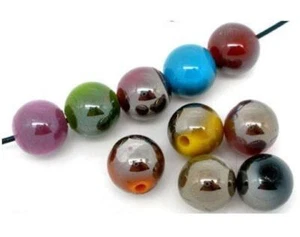 AB LUSTRE HALF PLATED ACRYLIC BEADS MIXED COLOURS 10mm 12mm 14mm - Picture 1 of 5
