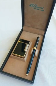 S.T Dupont Feuerzeug Linie 2 Schwarz Farbe Laque de Chine + Kugelschreiber Serviced - Bild 1 von 11
