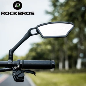 ROCKBROS Bike Mirror Handlebar Mount Rotatable Bicycle Convex RearView GlassSafe - Picture 1 of 19