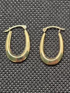 Ovale Creolen 10 Kt Gelbgold 20 mm x 13 mm signiert - Bild 1 von 7