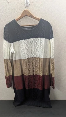 Vestido Suéter New York & Company XXLMulticolor Cable Cabina Acogedor Tejido Foto 1 de 4