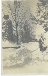 New Rochelle, New York, Snowed in Main Street nr Park, Real Photo Postcard RPPC - Picture 1 of 3