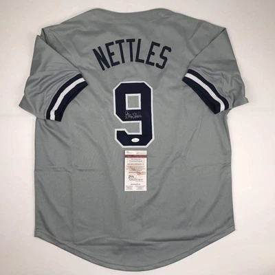 Autographed/Signed GRAIG NETTLES New York Grey Jersey Baseball JSA COA Auto - Image 1 of 4