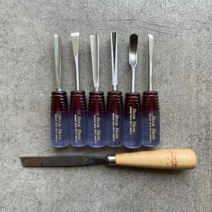 Vintage Buck Bros. Chisel Set Of 7 Gouge Spoon Carving - Picture 1 of 24