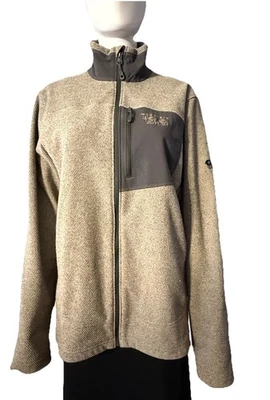 Mountain Hardwear Full Zip Heather Grid Jacket Brown Taupe Gray High Collar SZ M - Image 1 of 4