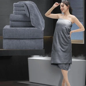 8-teiliges Badetuch-Set|2 große Badetücher Laken, 2 Handtücher,... - Bild 1 von 8