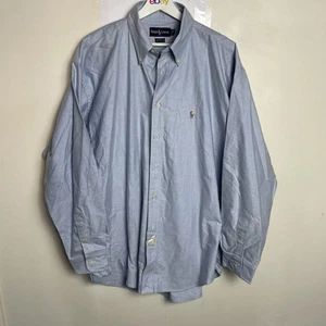 Ralph Lauren Blue Long Sleeve Button Shirt Size 17/34 Yarmouth 100% Cotton XXL - Picture 1 of 11