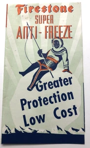 VTG Firestone Advertisement Super Anti-Freeze Flyer double fold 3.5x6" - Picture 1 of 4