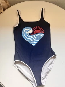 Old Navy Size 10-12 Girls One Piece Swimsuit Navy - Picture 1 of 9