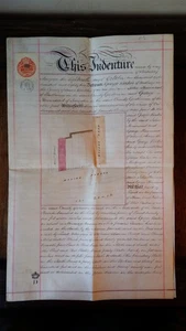 1882 MANUSCRIPT INDENTURE MORTGAGE - MARINE PARADE WORTHING SUSSEX - MAP/PLAN - Picture 1 of 12