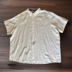 Camisa de Lino Nautica Hombres 6XL Grande Blanca Tropical Costa Vacaciones Botón $75 NUEVA - Imagen 1 de 12